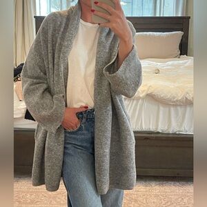 Velvet by Graham and Spencer grey wrap sweater Sz XS